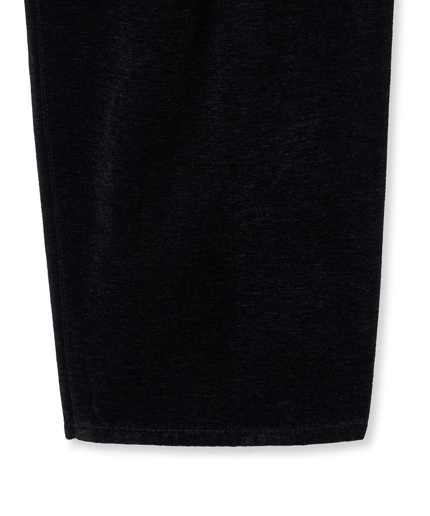 NOIRER Velvet Texture Wide Denim Pants (Black)