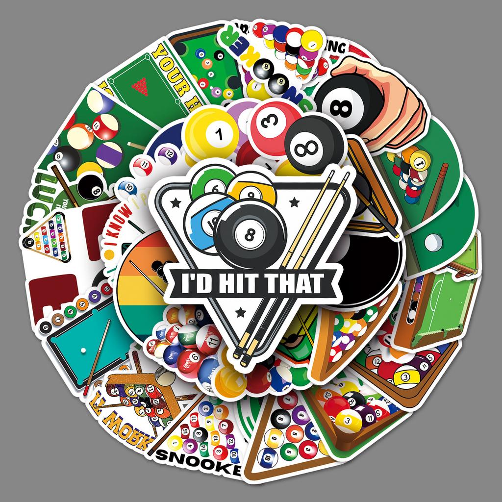 50 Billiards Doodle Personality Cartoon Sports Creative DIY Mobile Phone Case Suitcase Stickers Waterproof