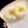 4pcs Milky Bee Plush Hair Ring, Girly Heart, Cute and Soft Autumn and Winter Hair Rope Cartoon Ponytail Hair Ornament