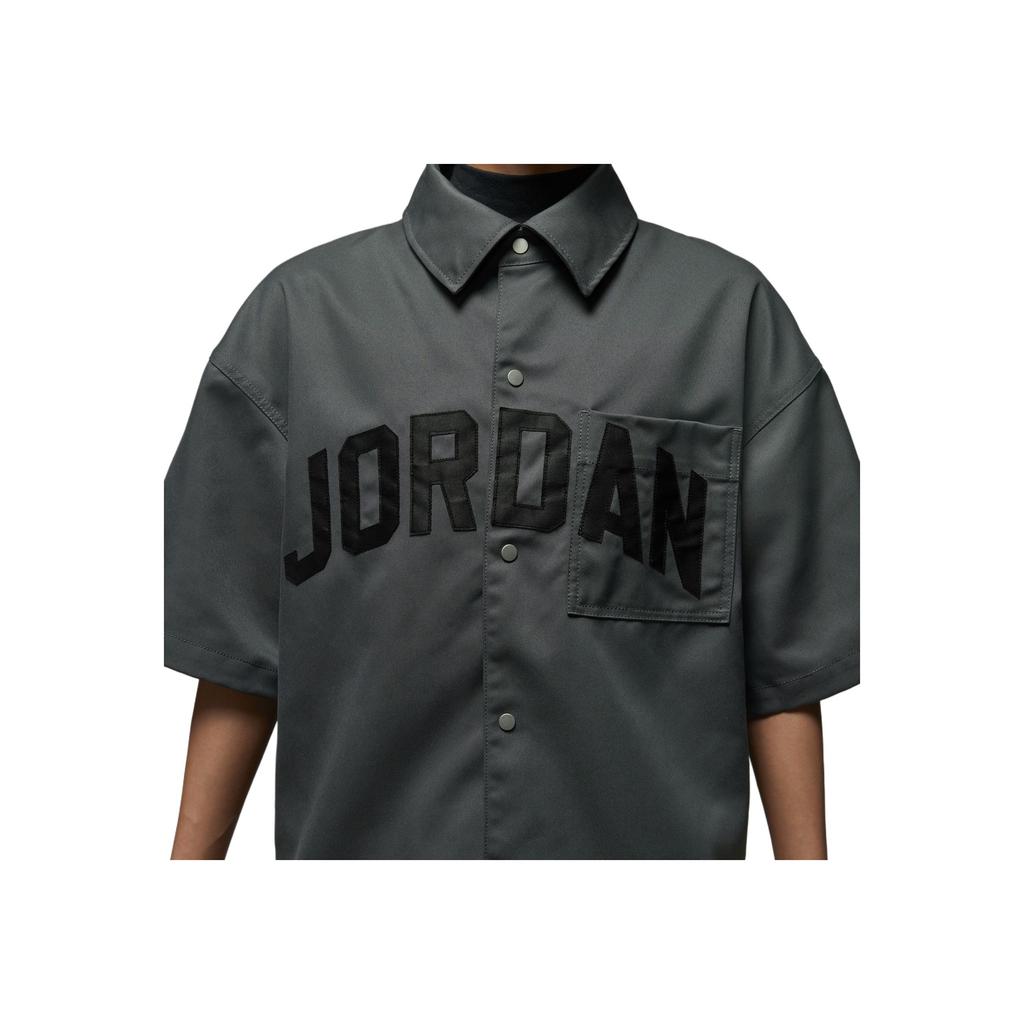 Jordan Letter Single Button Short Sleeve Loose Shirt Women Shirts HQ9200068