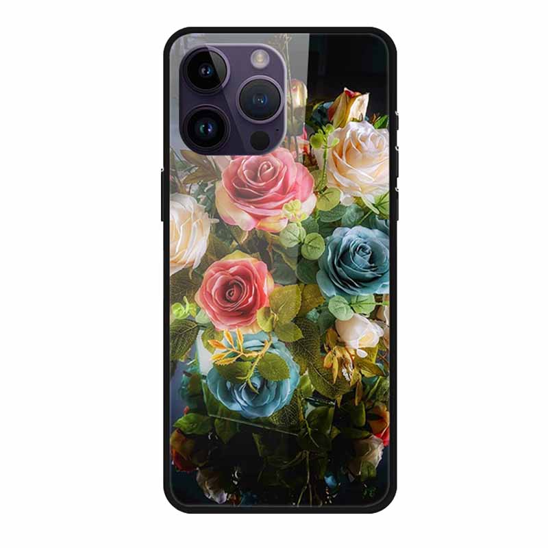 Glass Back Cover For iphone 16 Pro Max Phone Case Soft Bumper Hard Tempered Glass Case For iphone 15 Pro Max Case Funda Shell