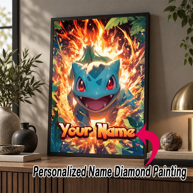Personalized Bulbasaur Diamond Art Custom Name 5D Diamond Painting Full Drill DIY Craft