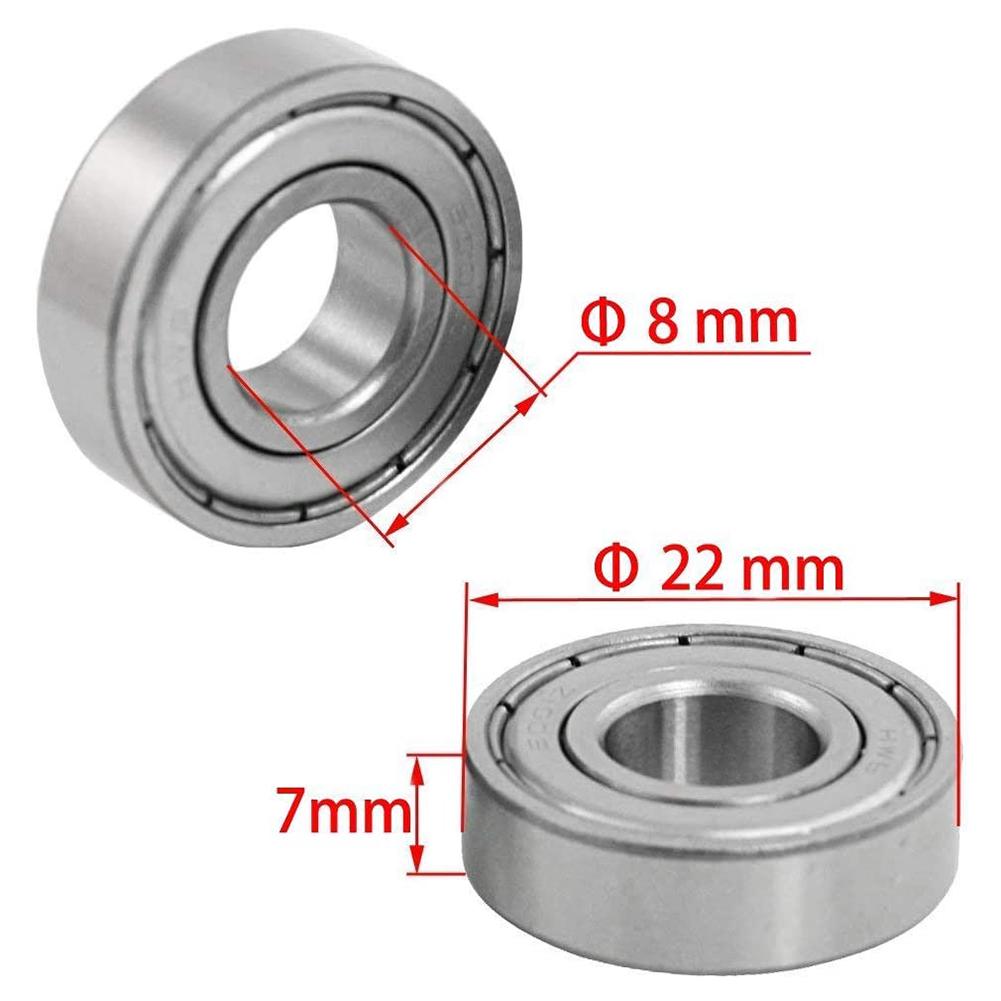 20-100PCS 608ZZ Mini Ball Bearing Deep Groove Ball Bearing 8x22x7MM Double Shielded Miniature Miniature Bearings For Skateboard