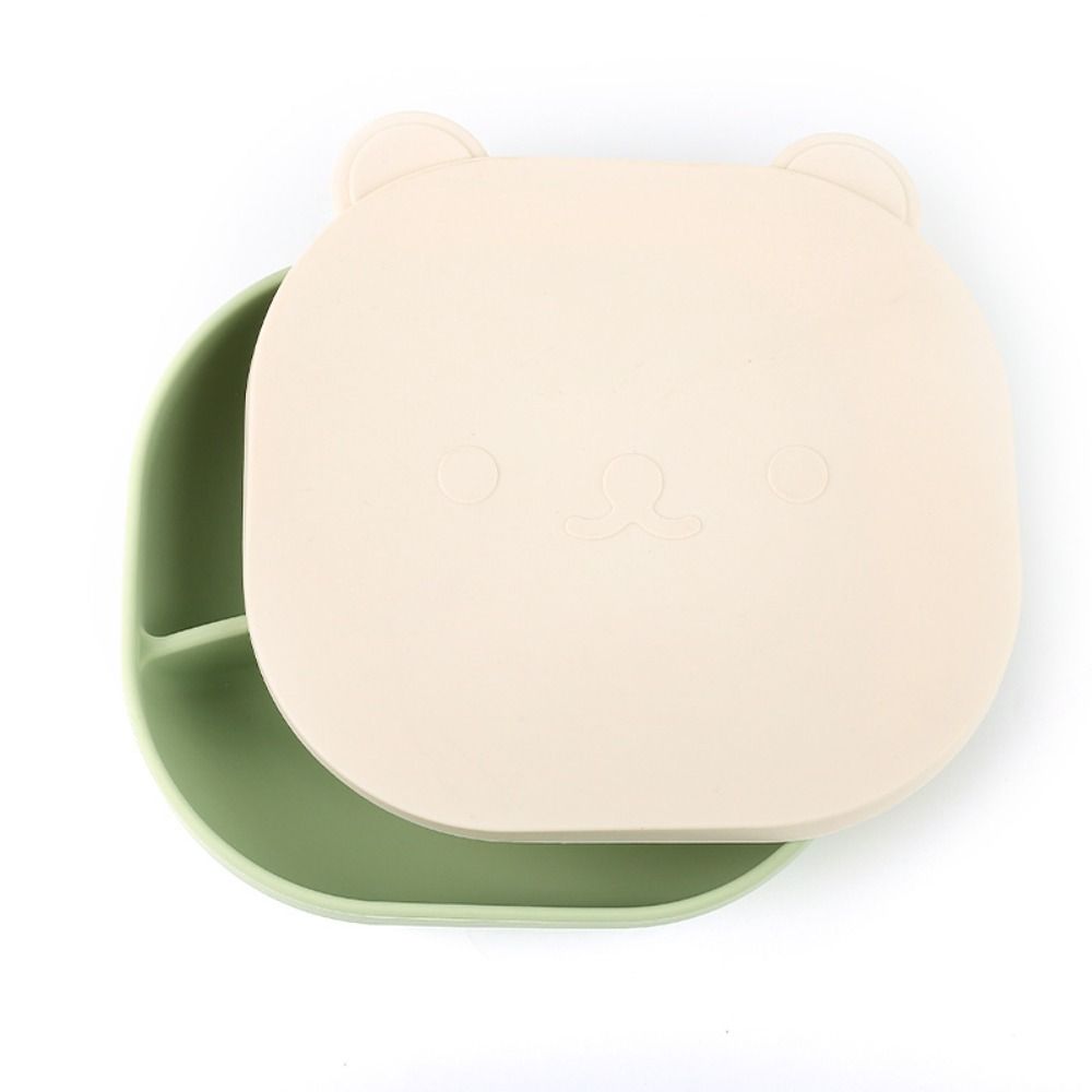 Cartoon Bear Baby Weaning Dishes Anti-Slip Divided Dinner Plate Baby Eating Supplies