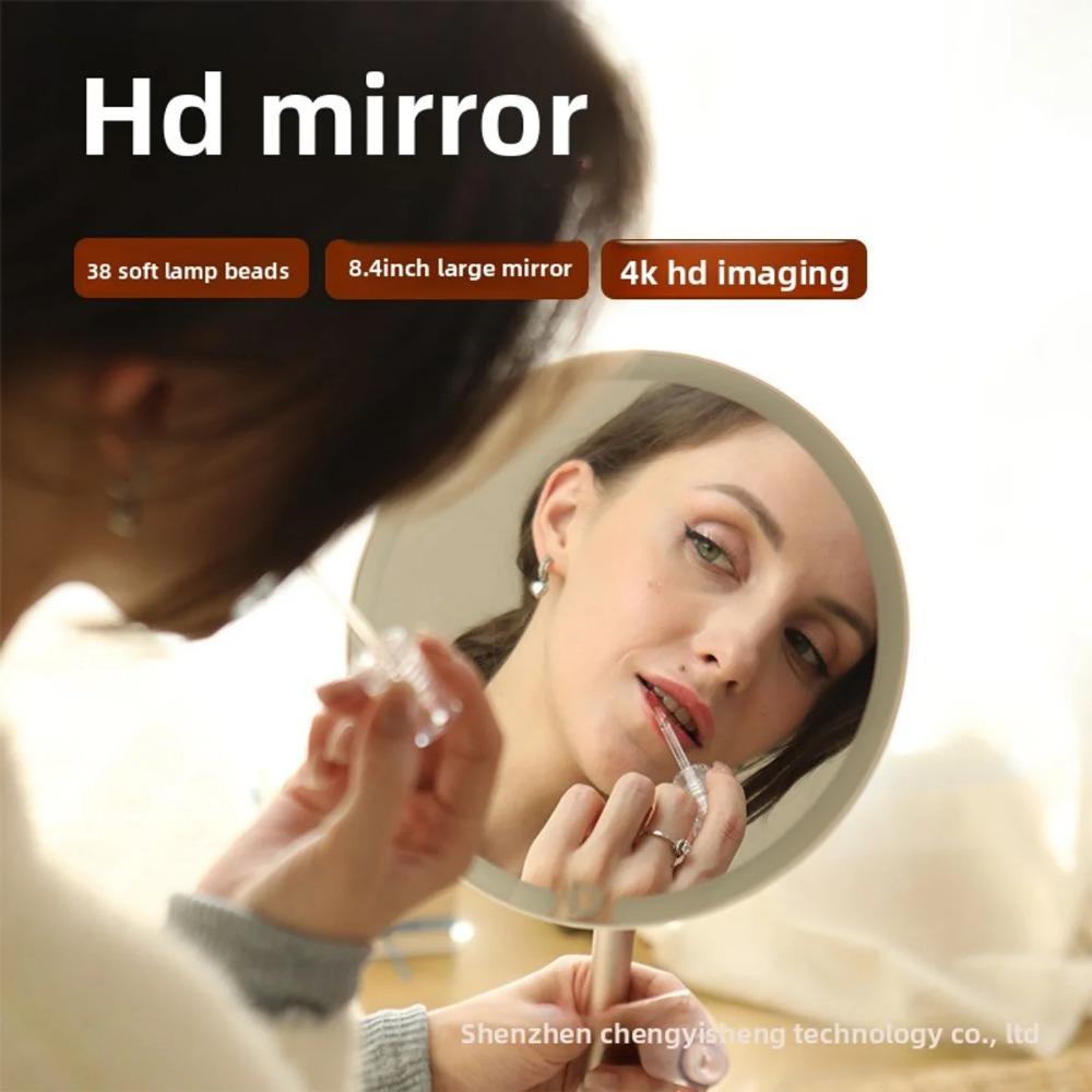 Wholesale 2026 New LED Makeup Mirror Round Desktop Mirror with Light Metal Small Gift