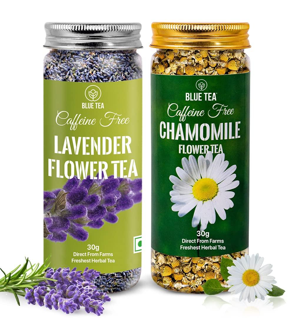 BLUE TEA - Chamomile and Lavender Tea - 30g (Each) - Combo Pack | CALMING TEA | Herbal Tea - Flower Based - GMO-Free - Caffeine - Free - Non-Bitter