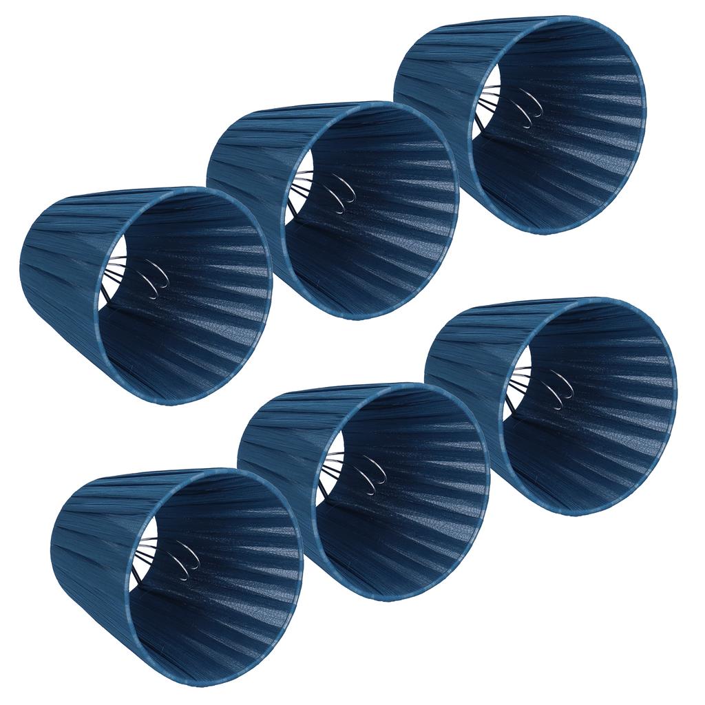 6PCS Modern Simple Lampshade Cloth Lampshade for Crystal Clip On Chandelier Wall Lamp Blue