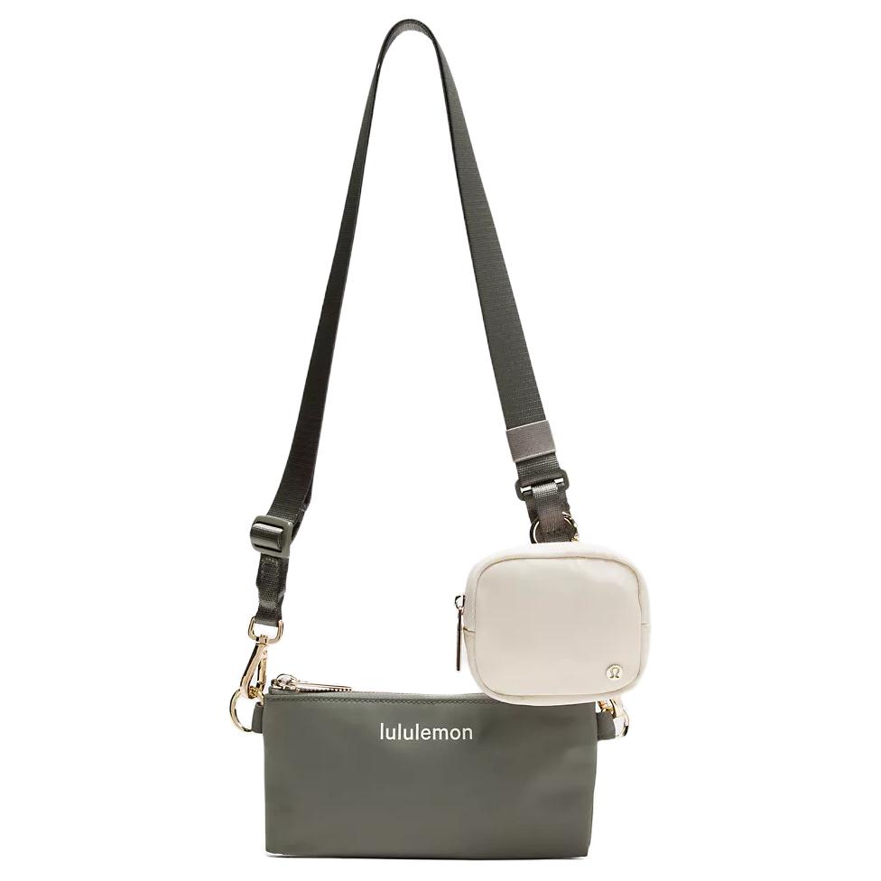 

Lululemon Logo Design Nylon Crossbody Bag Women bags Gray-Sage Light-Ivory LU9C16S-073050 Gray Sage Color with Light Ivory