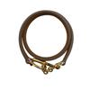 Hermes Leather Croisier Double Tour Bracelet Pink Leather Women Used