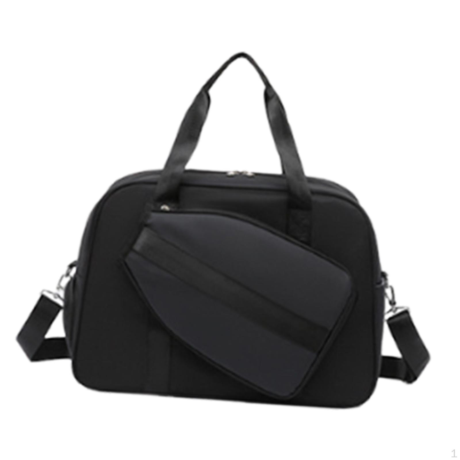 

Сумка для пиклбола бадминтона регулируемый плечевой ремень легкая большая водонепроницаемая сумка чёрный