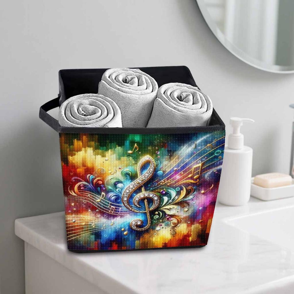 Colorful Notes 5D Diamond Painting Storage Basket Full Round Drill Mosaic Diamond Embroidery Cross Stitch Kits Home Decor Home Decor