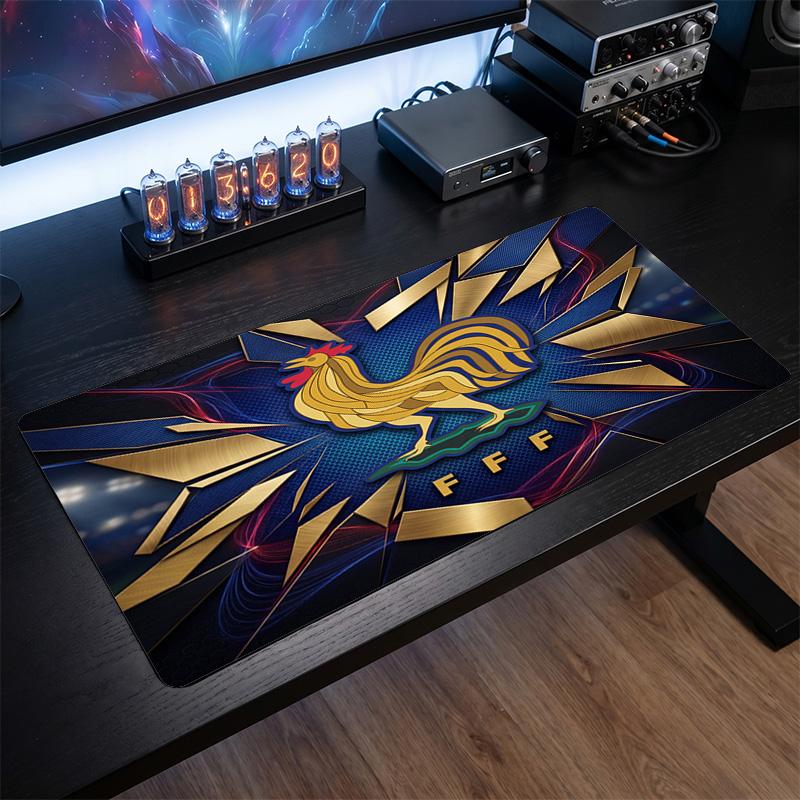 France Football Crest Mouse Pad, Extended Non Slip Rubber Desk Mat for Gaming Office Laptop Fan Gift