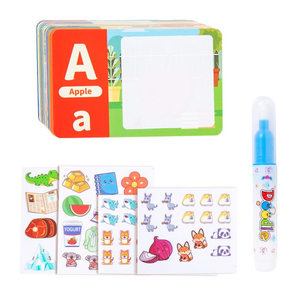 With Pen Water Drawing Book 26 Alphabet Water Coloring Cards Toy  Hand Strength Development