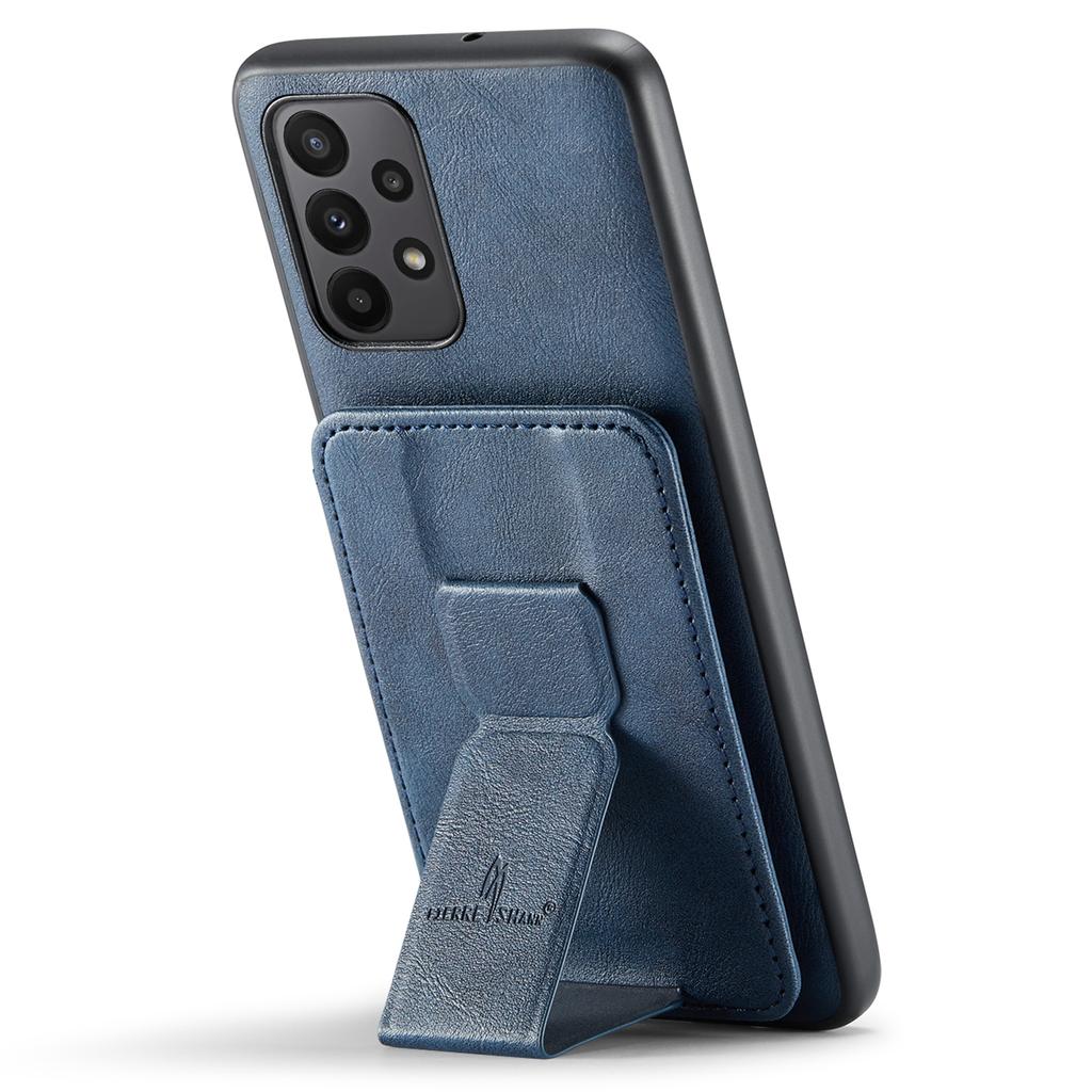 For Samsung Galaxy A23 4G Case Leather+TPU Phone Cover Built-in Magnetic Holder Metal Sheet