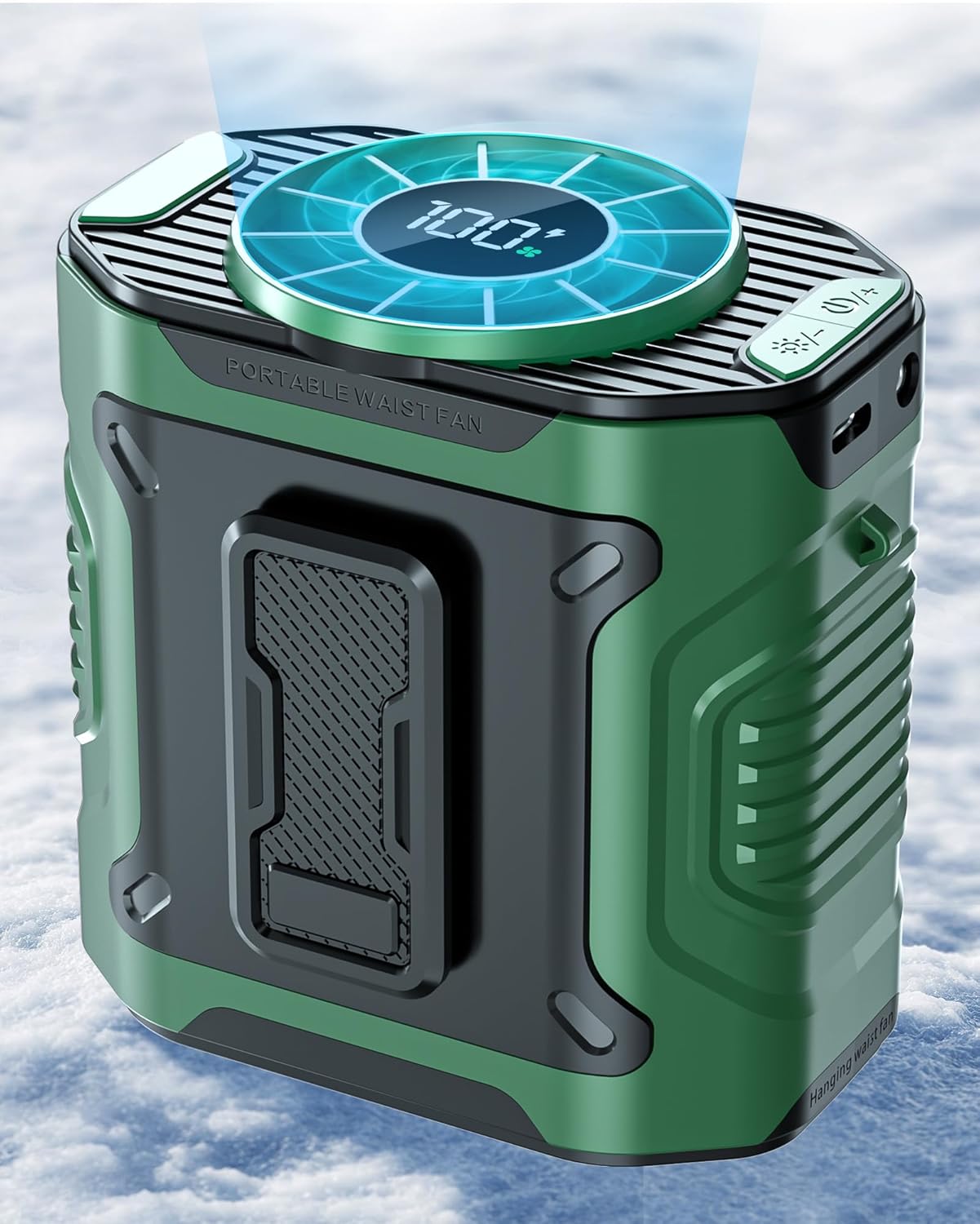 

Портативный поясной вентилятор, перезаряжаемый мини-вентилятор с подвеской на шею, носимый поясной вентилятор для тела, вентилятор с клипсой для талии для работы на открытом воздухе со светодиодной подсветкой оливковое зеленый