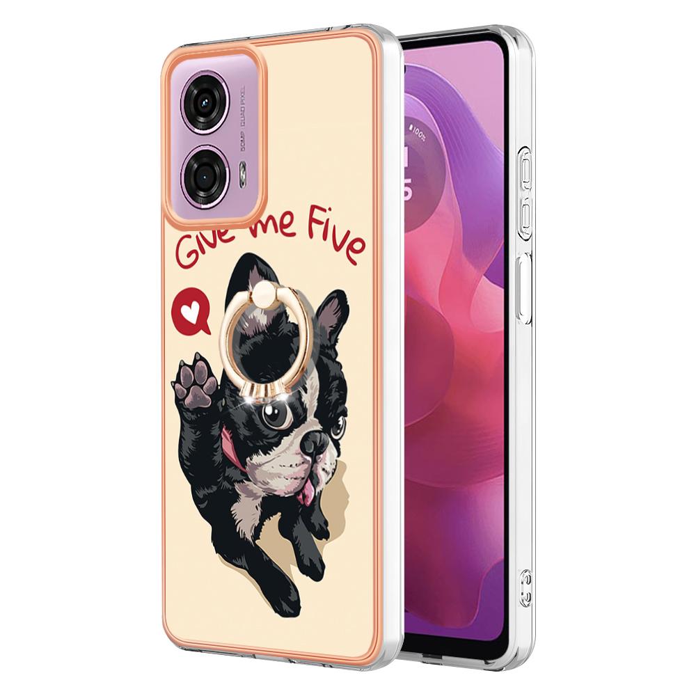 YB IMD Series-20 Style D for Motorola Moto E14 4G/G04 4G/G04s 4G/G24 4G Case Kickstand 2.0mm TPU Cover