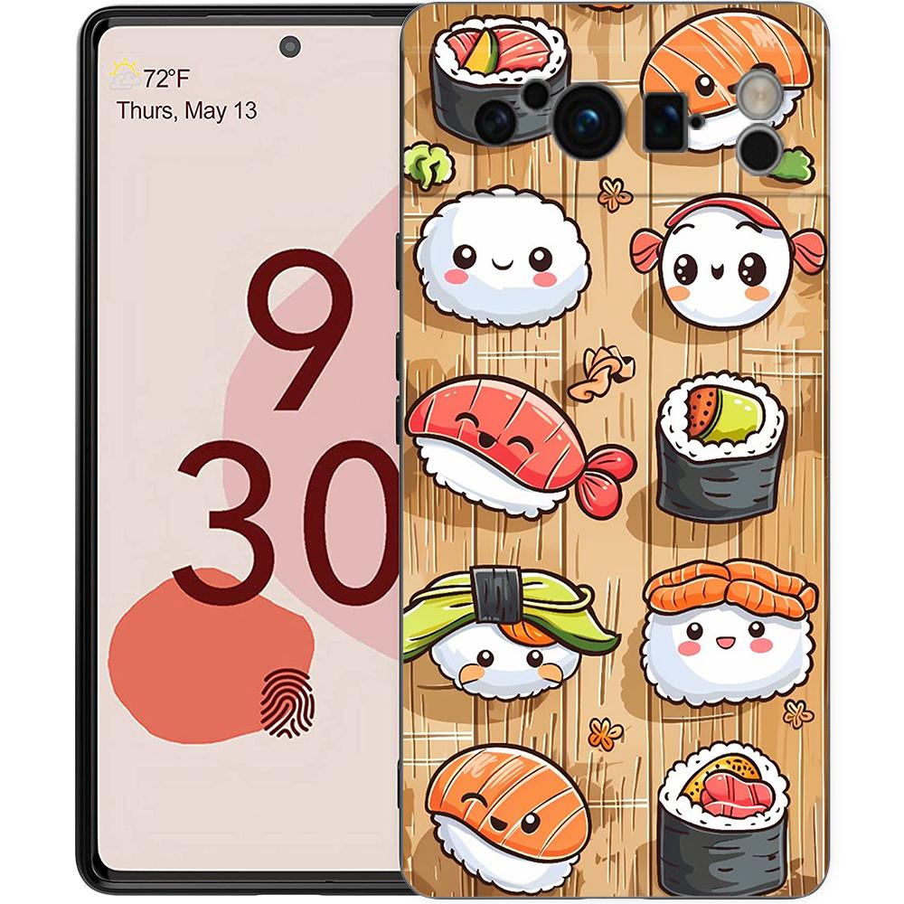 

For Google Pixel 10 Pro Phone Case Pixel 9 Pro XL TPU Case Pixel 8 Pro 9A 8A 7A 7 6A 6 Pro Soft Cover Cute Cartoon Sushi Pixel 7
