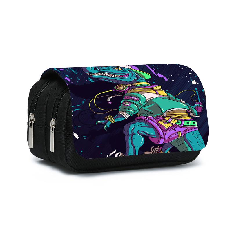 Dinosaur Print Double Layered Flip Pen Case for Boy and Girls Best Gifts 3D Cartoon School Supplies Pencil Bags for Children