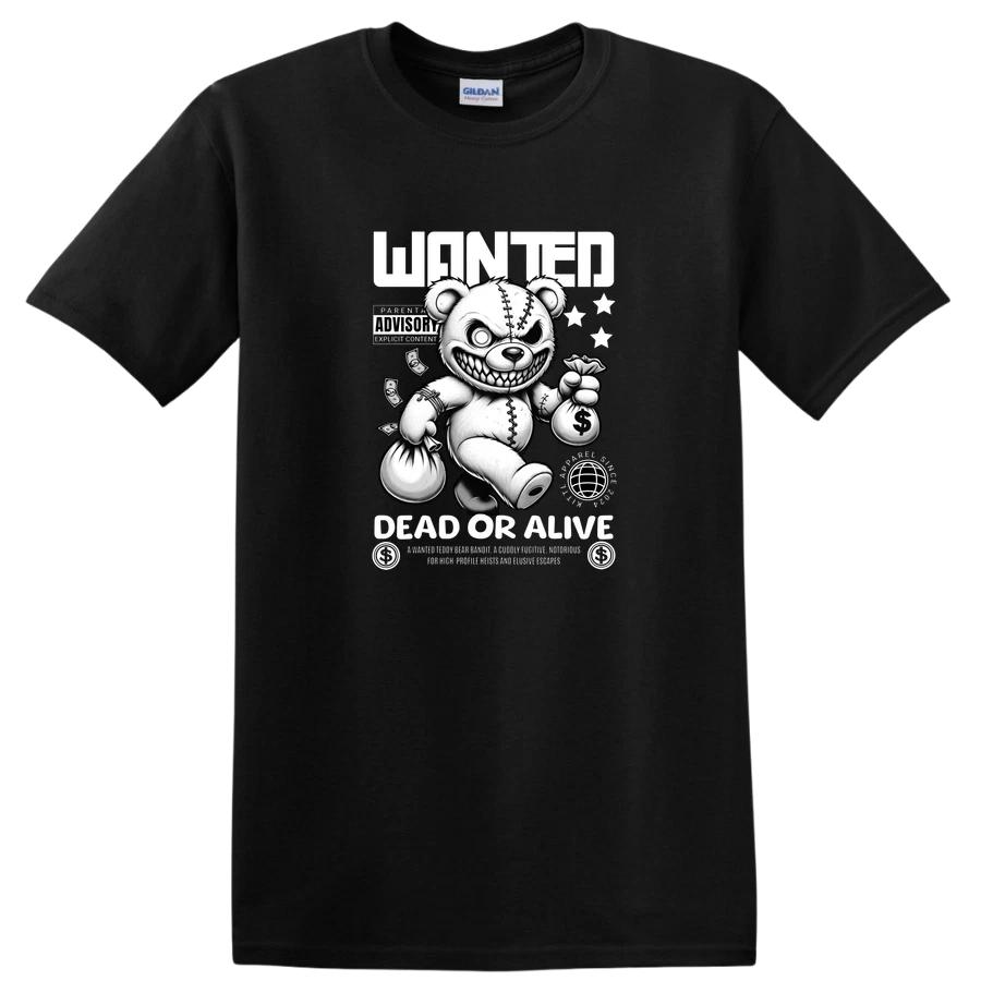 Wanted Dead or Alive Funny Bear Graphic T Shirt for Adults Distressed Tee M