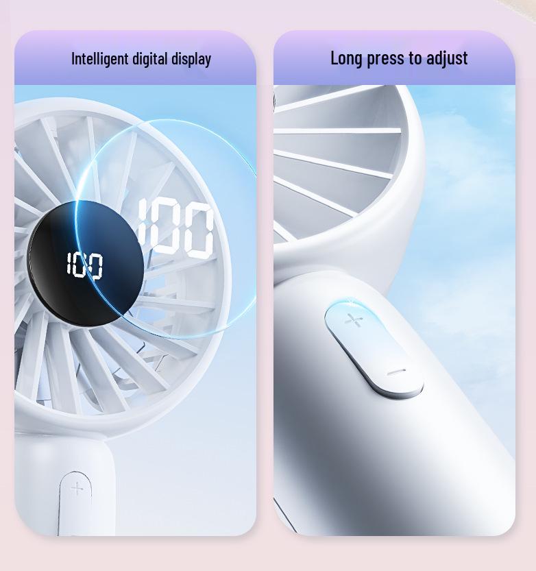 Rechargeable 100-Speed Mini Handheld Turbo Fan - Portable & Desktop Electric Fan