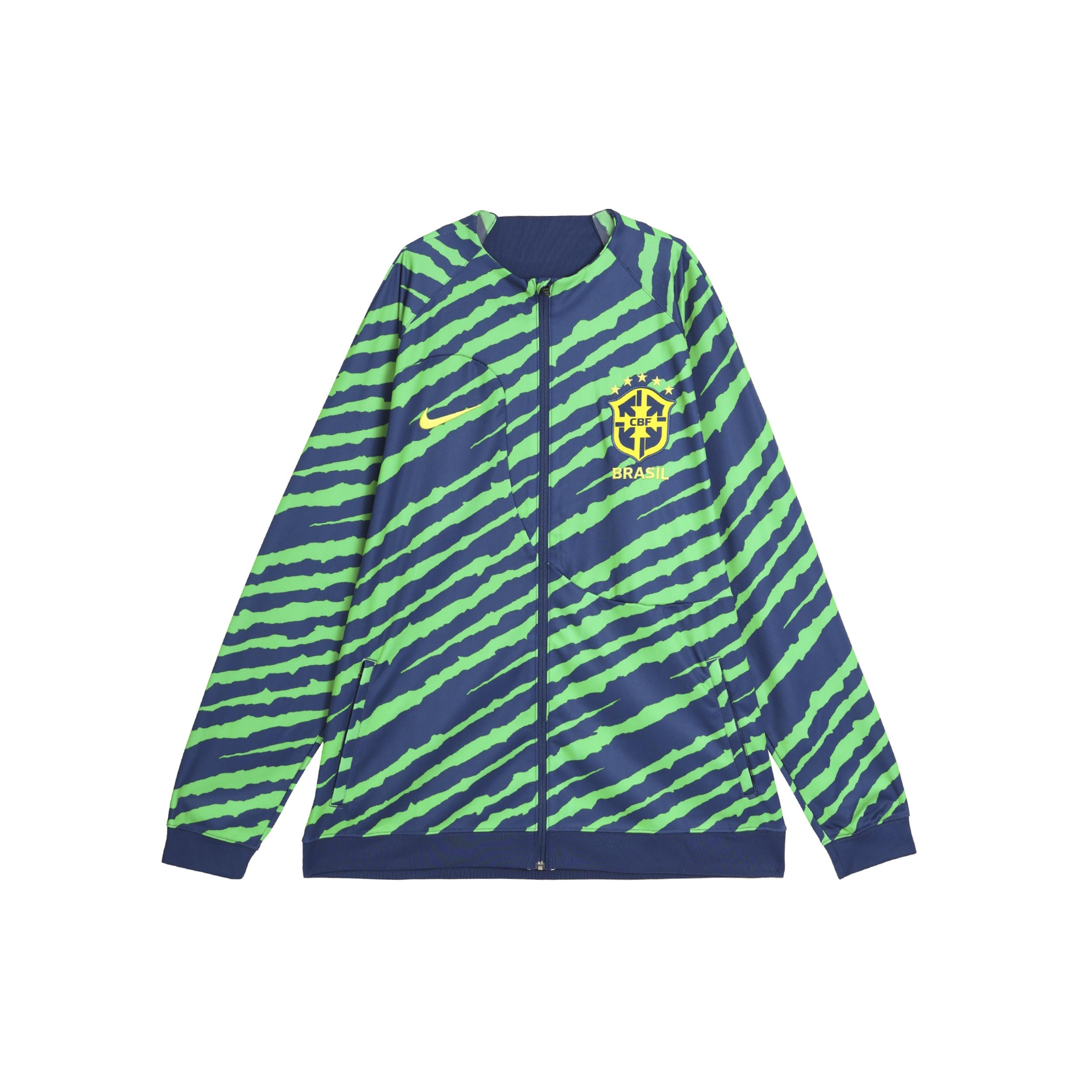 Nike Brazil National Team Anthem Knit Jacket Soccer Sweater Green Blue Men s DR9018-490 S