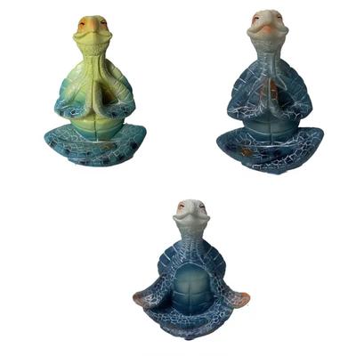 1 Stück Yoga Meditation Sitzende Schildkröte Tierstatue Outdoor Harzhandwerk Heimdekorationszubehör