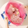 Foldable Hollow Tote Bag Large Capacity Swimming Handbag Portable Mesh Shoulder Bag  Girls