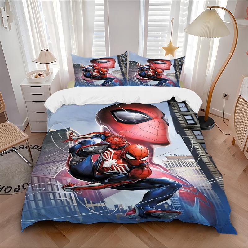 Spiderman Urban Adventure Print 3Pcs Bedding Setduvet Cover With 2 Bedropillowcase Home Birthday Gift