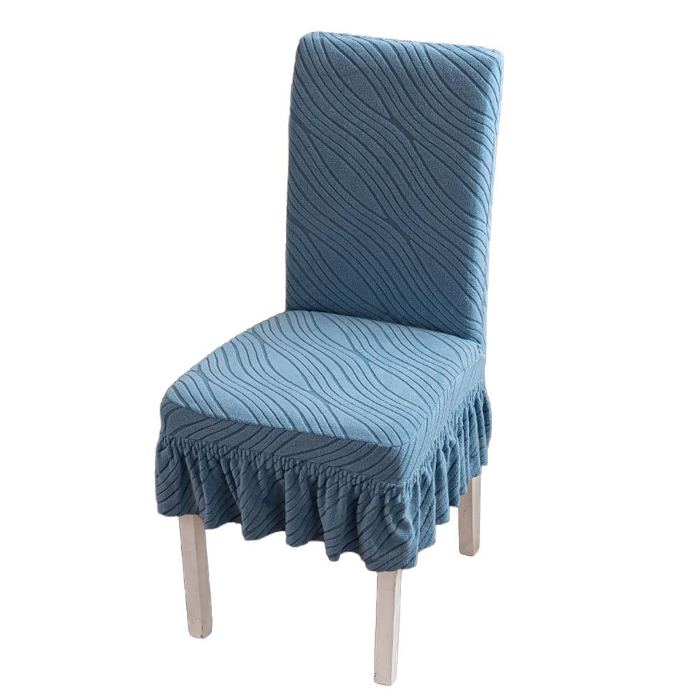 Jacquard Dining Chair Cover Waterproof Elastic Stretch Chair Cushion Cover Solid Color Parson Chair Slipcovers Home Dining