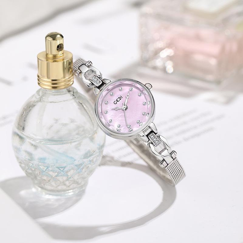 Light Luxury Bracelet Watch, High-End Fritillary Plate Quartz Watch, Women'S Small Stainless Steel With Waterproof Watch