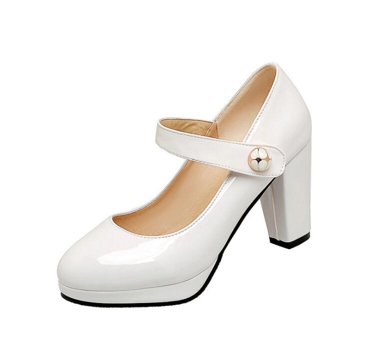 Women Pumps Girls' Shoes Platform High Heels Mary Jane Shoes Lolita High Heels Shallow Round Toe Office Party Wedding Footwear