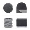 Winter Color Matching Wool Warm Thick Knitted Hat Men's Outdoor Riding Cold-Proof Ear Protection Wool Hat Two-Piece Set