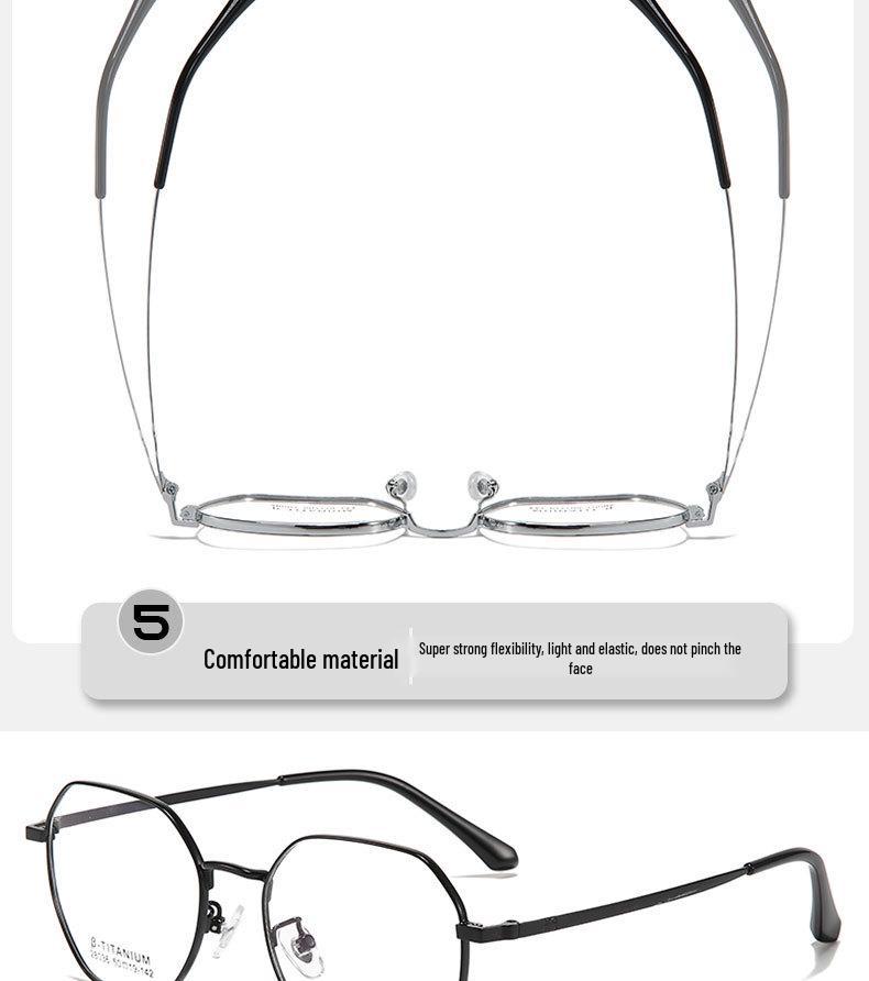 Retro Polygonal Metal Glasses Frames: Fashionable, Slim, Non-Prescription Myopia Glasses