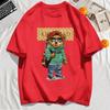 Fashionable Teddy Bear Print Mens T-Shirts Cotton Hip Hop Short Sleeve Oversized Sports Clothes Summer Street T Shirts