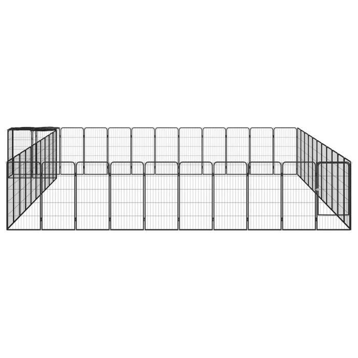 VidaXL Parc pour chien 46panneaux Noir 50x100cm Acier enduit de poudre 3115957