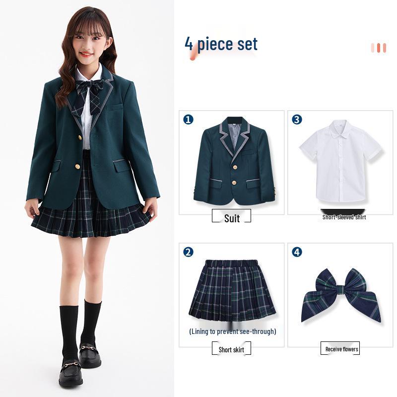 British Style School Uniform Set for Boys & Girls - Autumn/Winter Kindergarten & Performance Suit