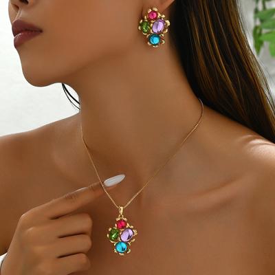 Fashion Irregular Clavicle Chain Earrings Necklace Set