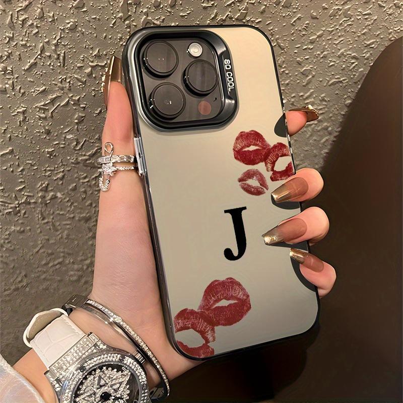 Letter J Sexy Lips Beautiful Case for iPhone 17 16 15 14 13 12 11 Pro/ Max /Plus XR XS Anti-fall and Shock Rear Cover