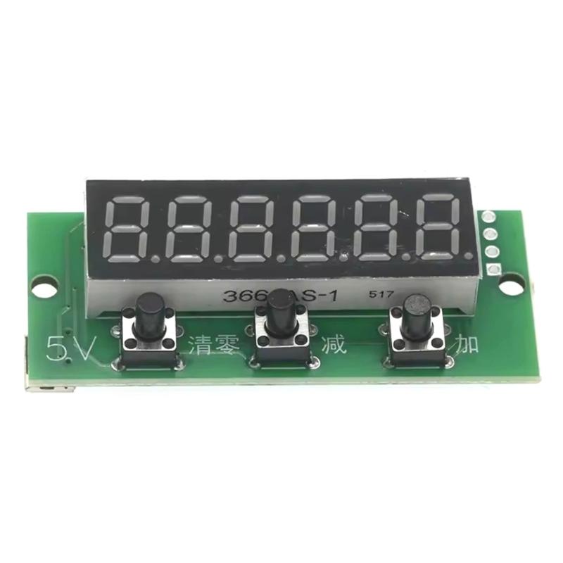 5V 6 Digital Red Digital Counter Module For Addition And Subtraction With Memory From 0 To 999999 Data Retention