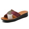 Summer Women Sandals Leather Slope Heel Home Slippers Comfortable Mom Shoes Casual Indoor Outdoor