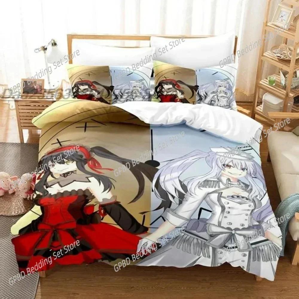 Anime Kotori Itsuka Cosplay Beding Set 3D Printed Suitable for Bedrom Soft Duvet Cover Set With Pilowcases Children Kids Home Textile