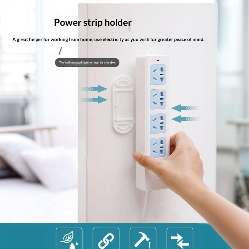 Self Adhesive Power Strip Holder No Drill Removable For Home Office Dorm Kitchen