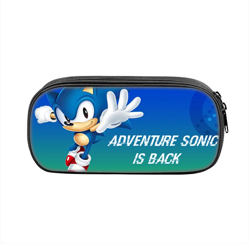 Sonic Cartoon Character Printed Student Single Layer Stationery Storage Bag For School And Gift