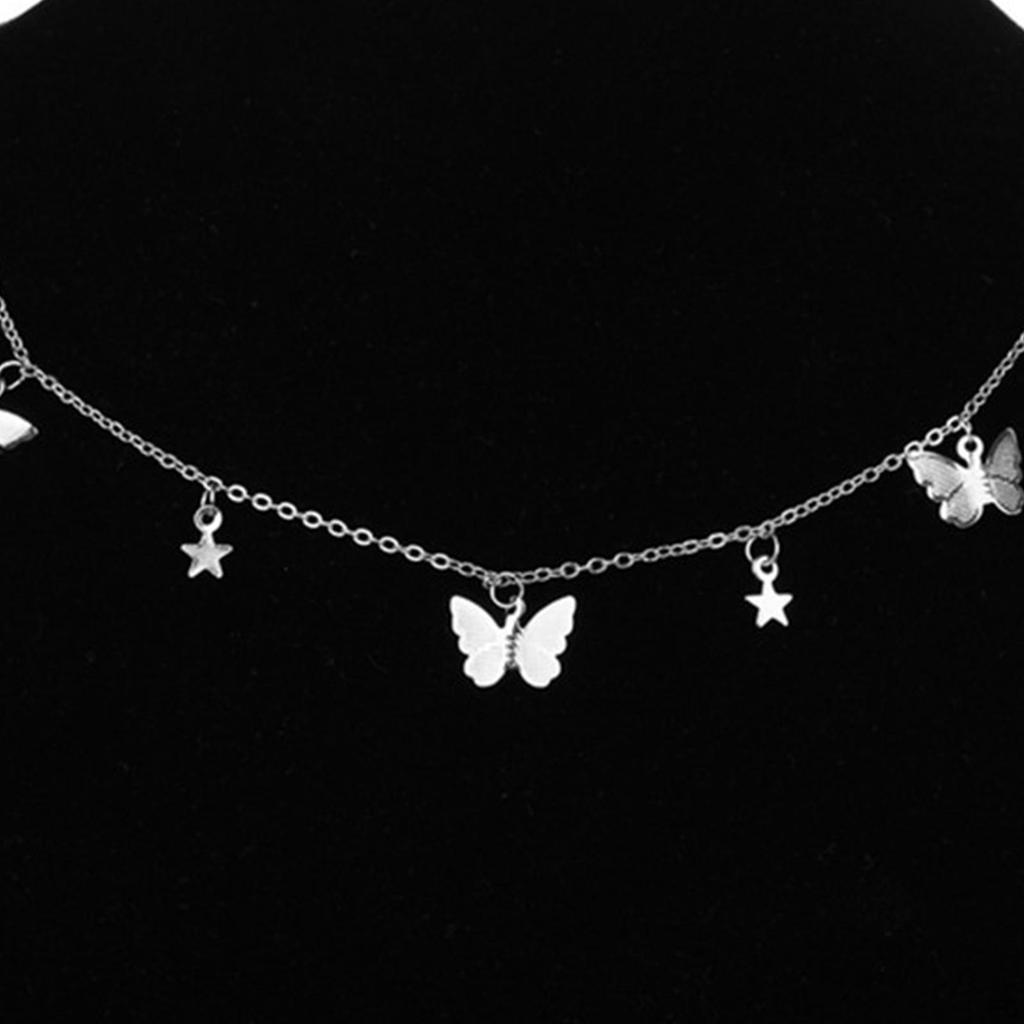 Exquisite Multilayer Pendant Butterfly Necklace, Women Ladies Dainty Choker Chain, Boho Jewelry