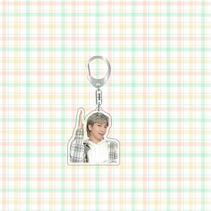 BTS Casual Style Keychain, Bangtan Boys Photo Keyring, Kpop Idol Bag Pendant for ARMY Fans(Jin RM Suga Jimin V J-Hope Jungkook)