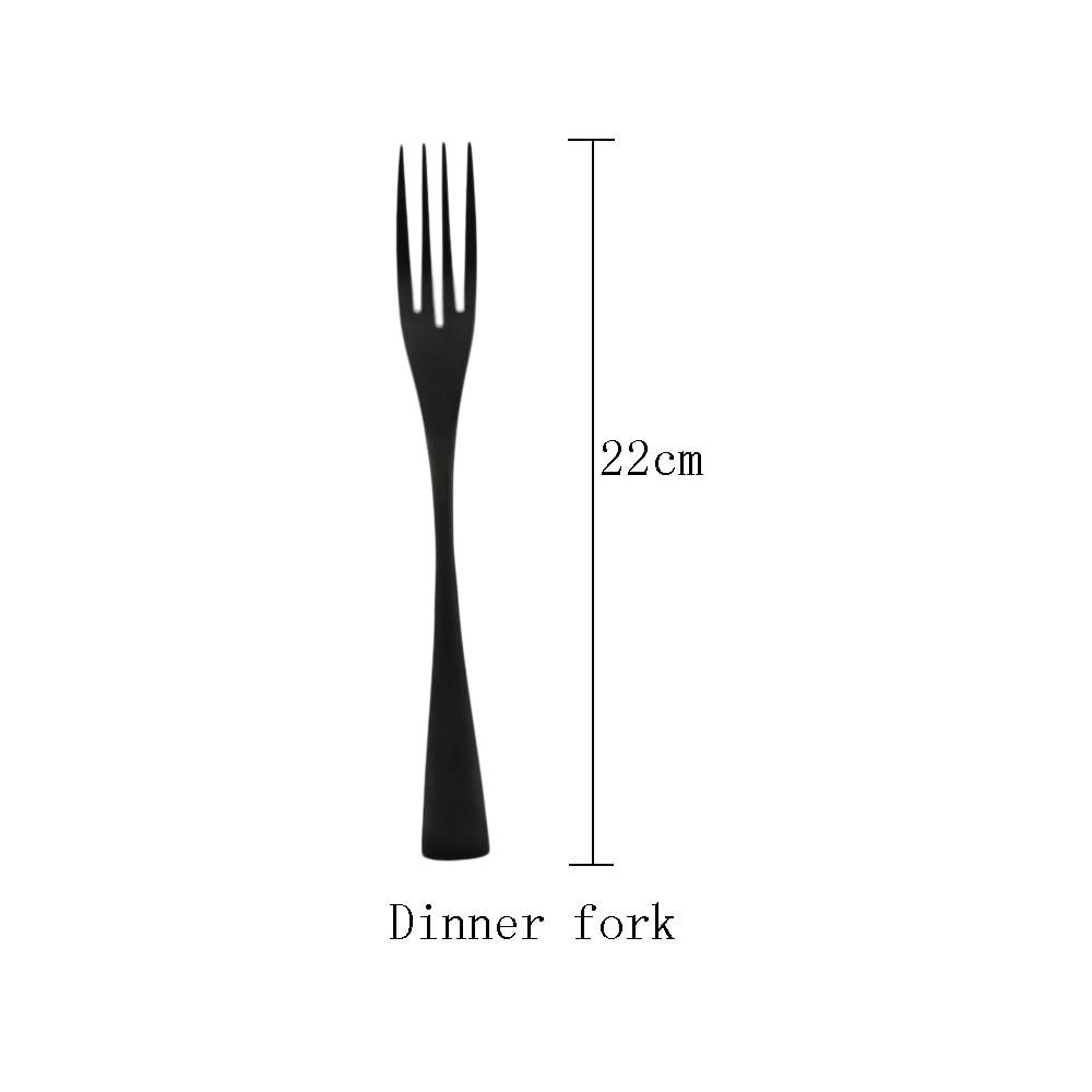 7Pcs Black Stainless Steel Flatware Dinnerware Set Matte Western Steak Knife Fork Dessert Spoon Set Kitchen Tableware Set