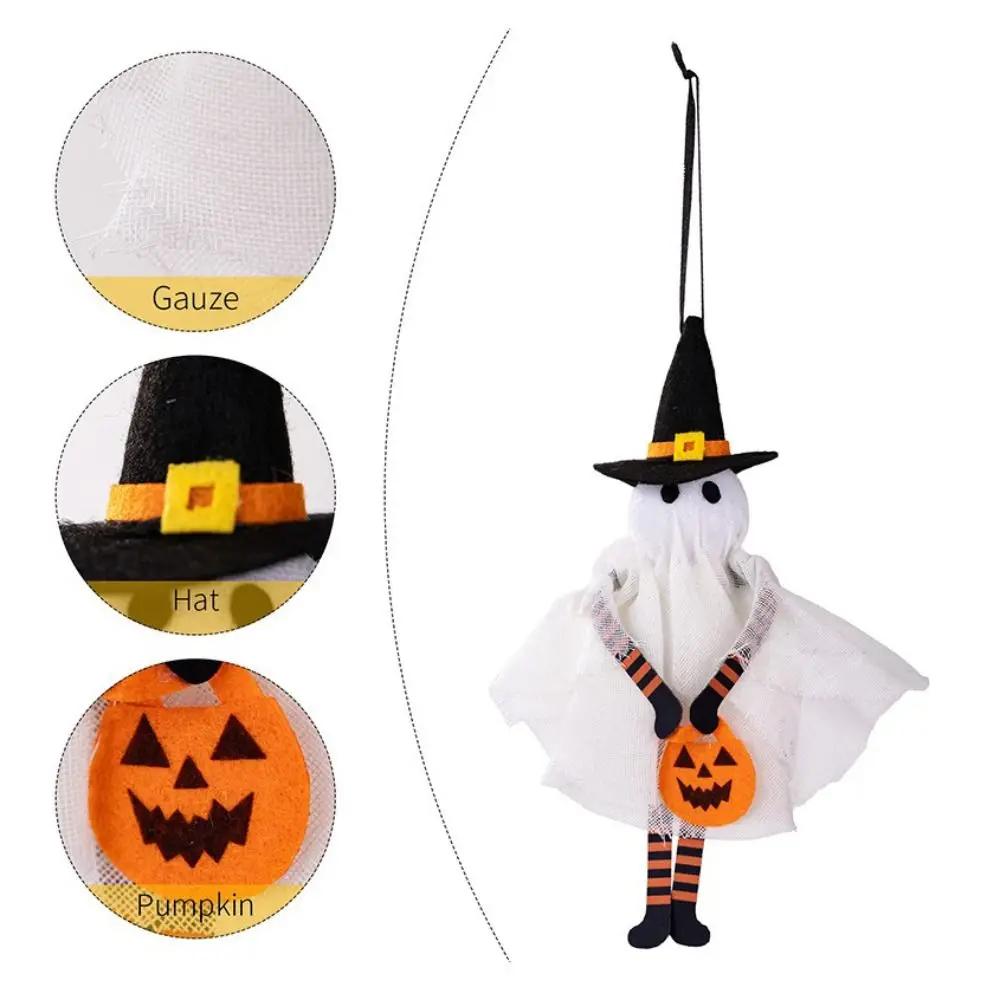 Pumpkin Design Halloween Doll Pendant Ghost Skull Halloween Decoration Black Cat Skeleton Festive Themed Pendant Wall Hanging