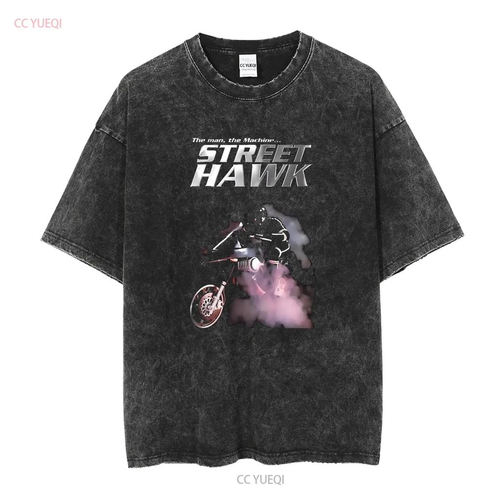 Street Hawk Movie Men's Black T shirt Size S 5XL vintage Washed fashion Stylish Casual Soft Unisex Comfortable streetwear
