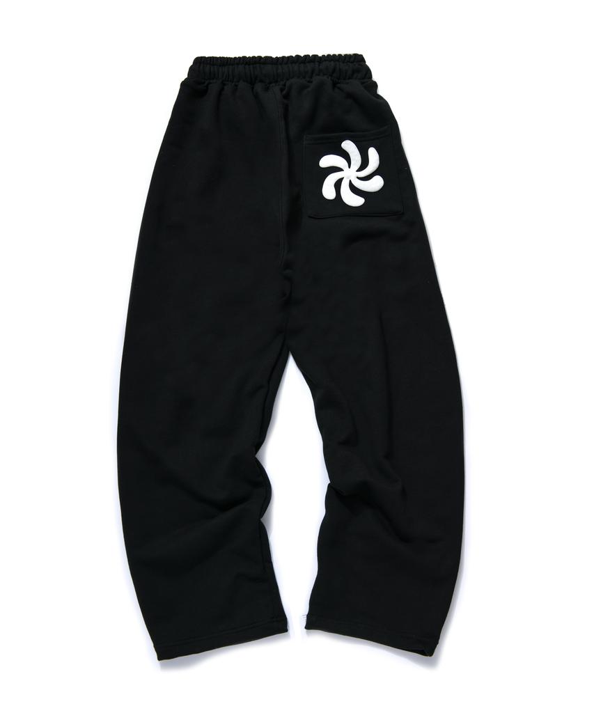 AMOU Spiral One Tuck Sweat Pants Black