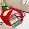 Cute Cartoon Apple Plush Backpack & Crossbody Bag – Large Capacity Schoolbag
